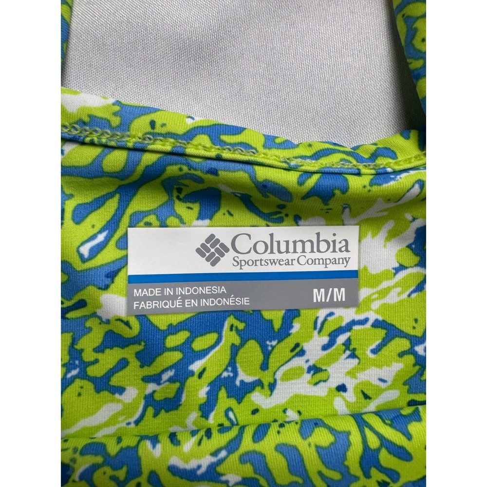 Columbia PFG Freezer III Dress Womens Medium M Green Blue Coral Print Sleeveless - Picture 2 of 11